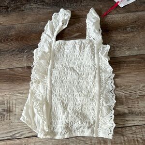 Girls Stretchy White Sleeveless Top NWT Size 7/8